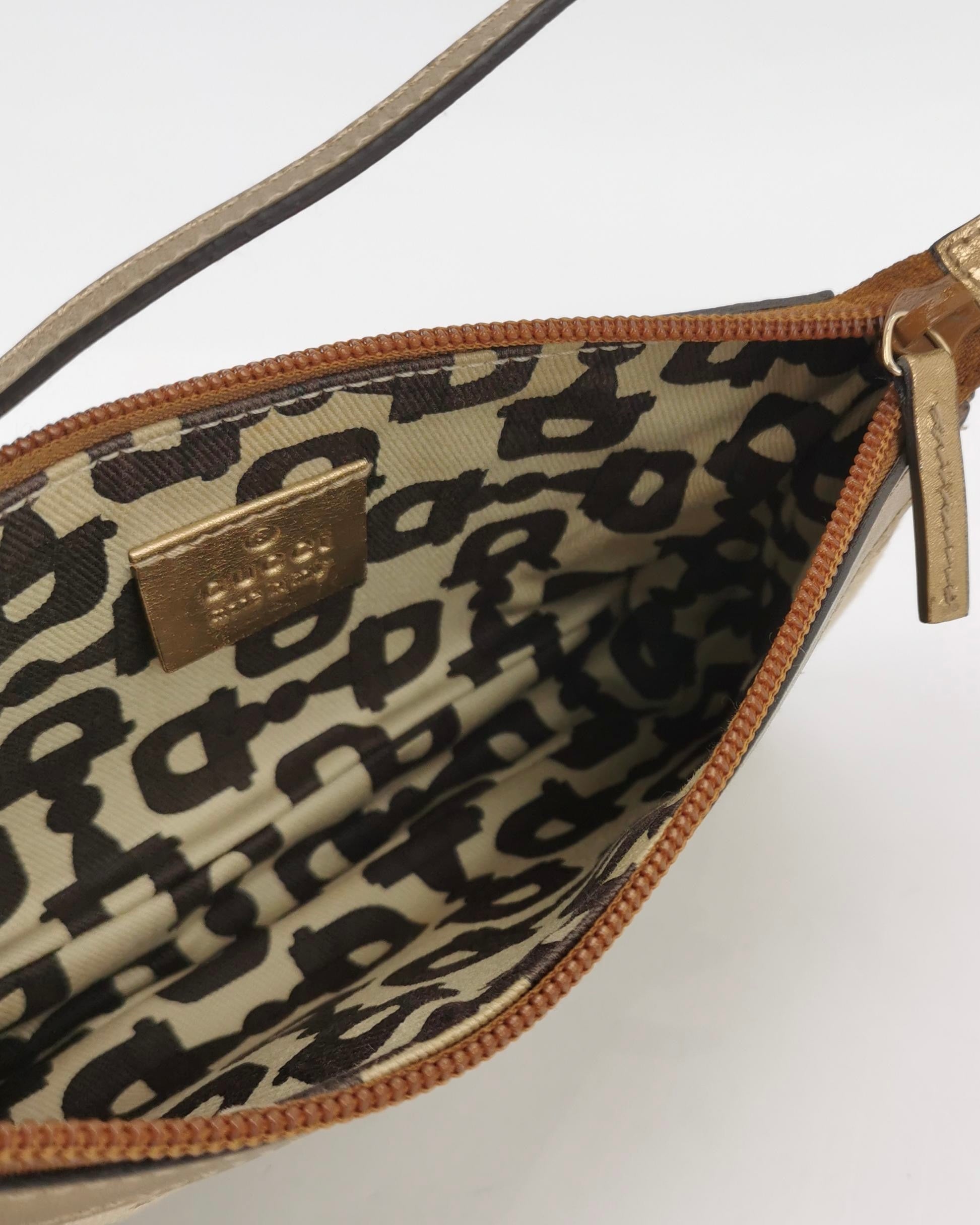 Gucci Double G Monogram Canvas Shoulder Bag