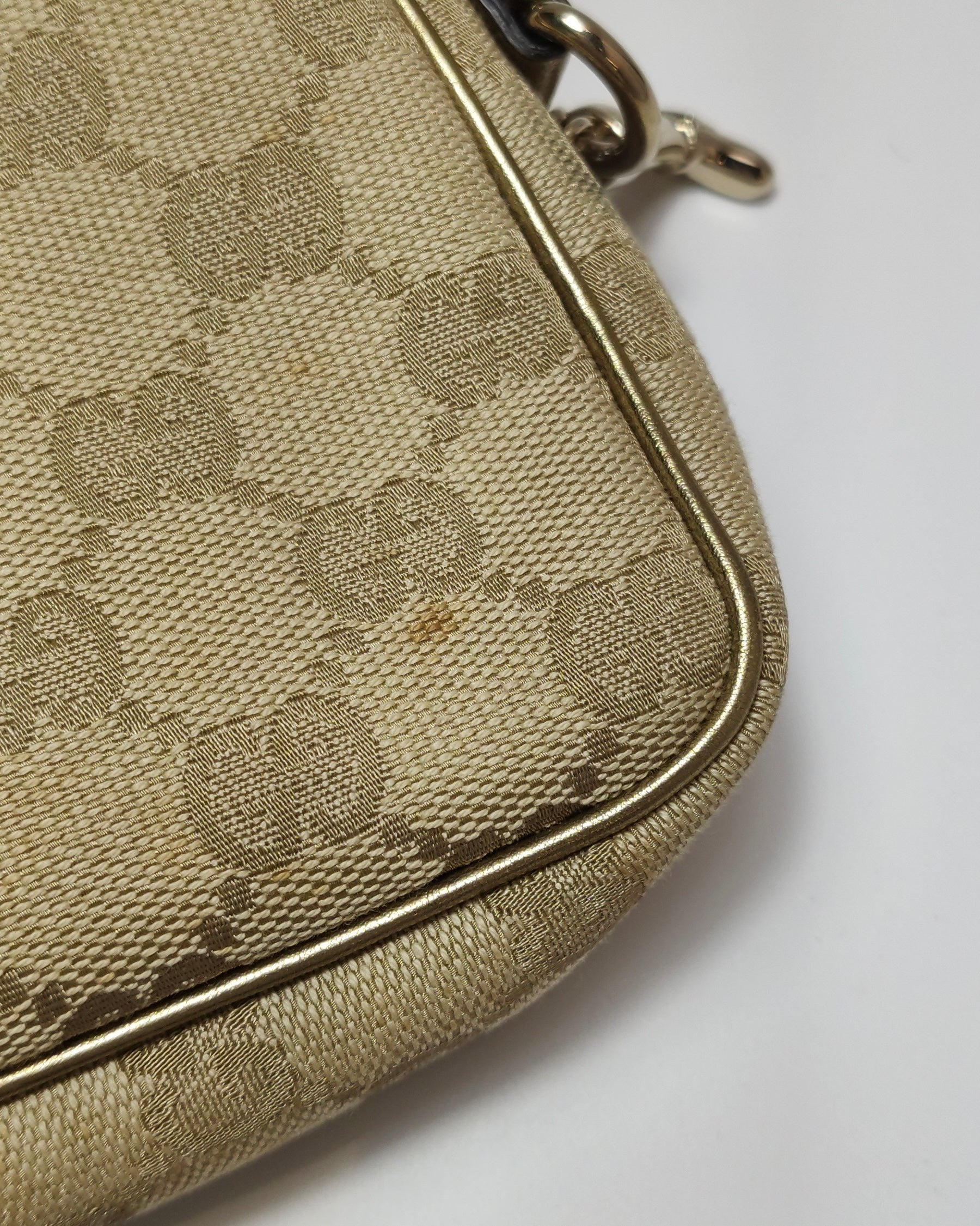 Gucci Double G Monogram Canvas Shoulder Bag
