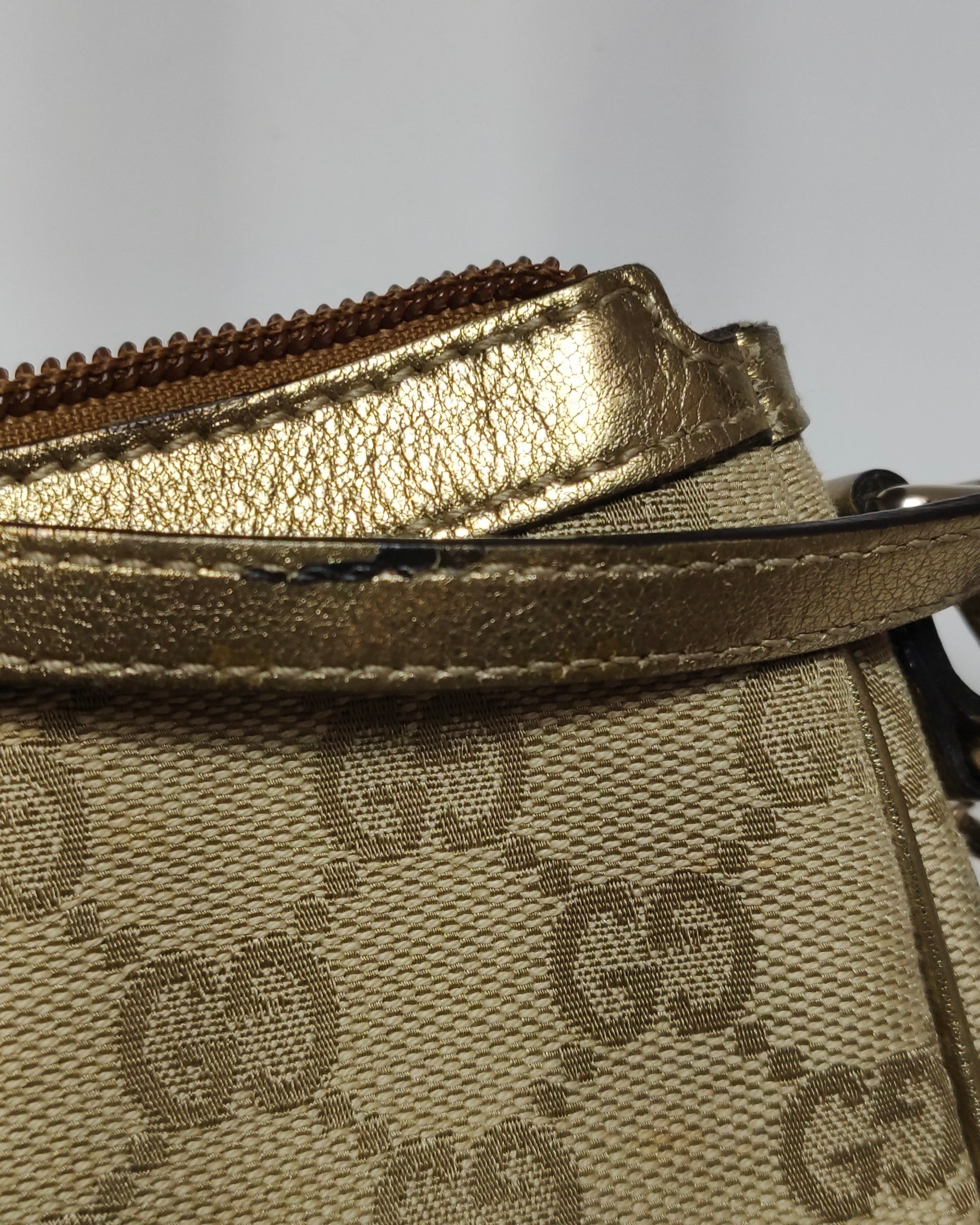 Gucci Double G Monogram Canvas Shoulder Bag