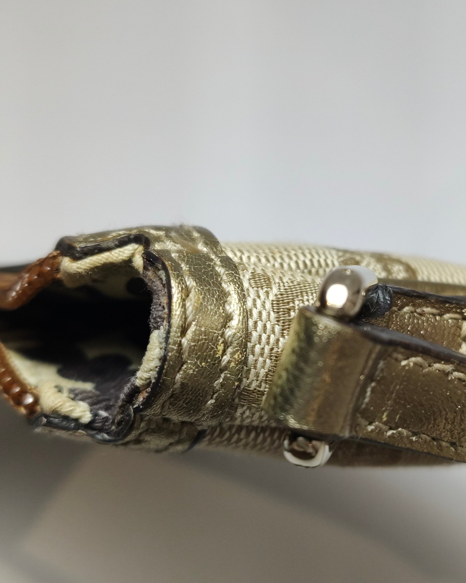 Gucci Double G Monogram Canvas Shoulder Bag