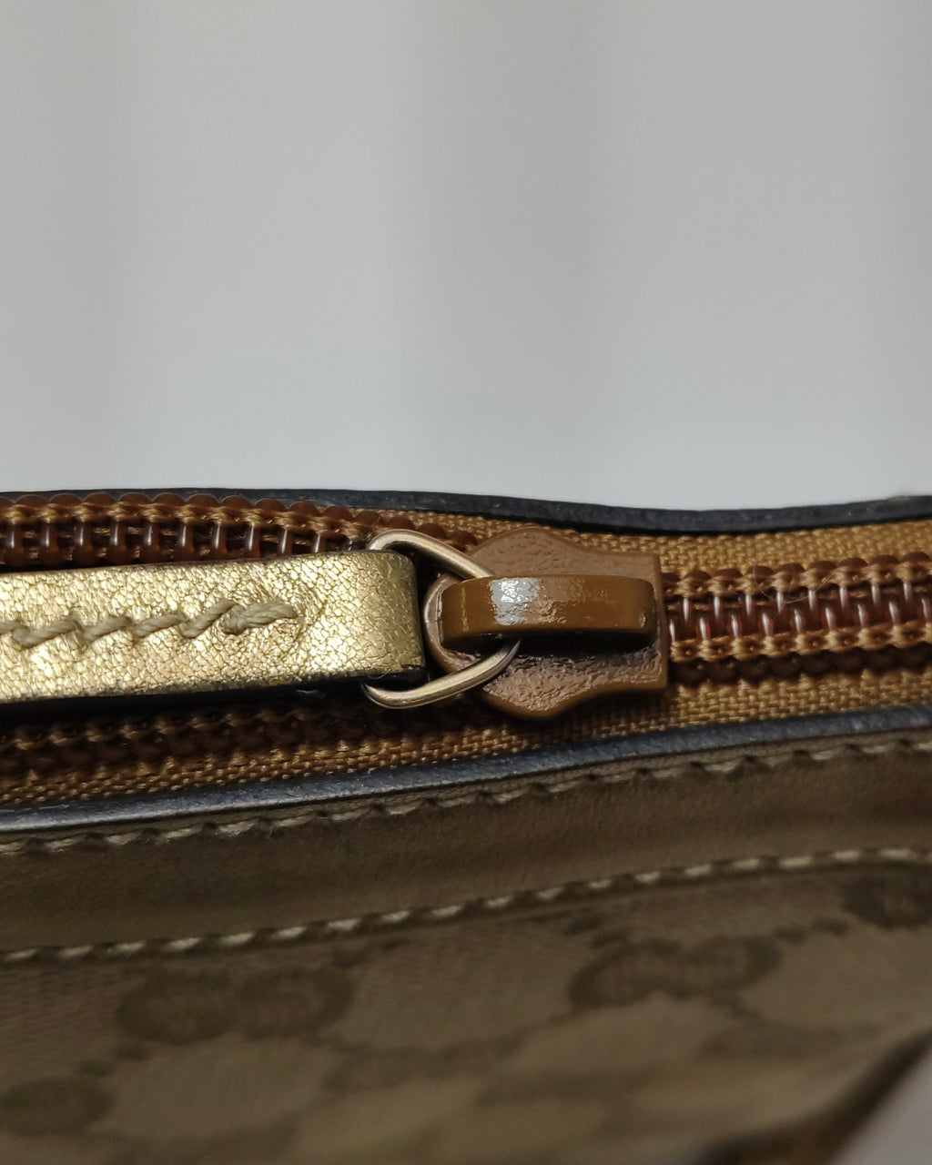 Gucci Double G Monogram Canvas Shoulder Bag