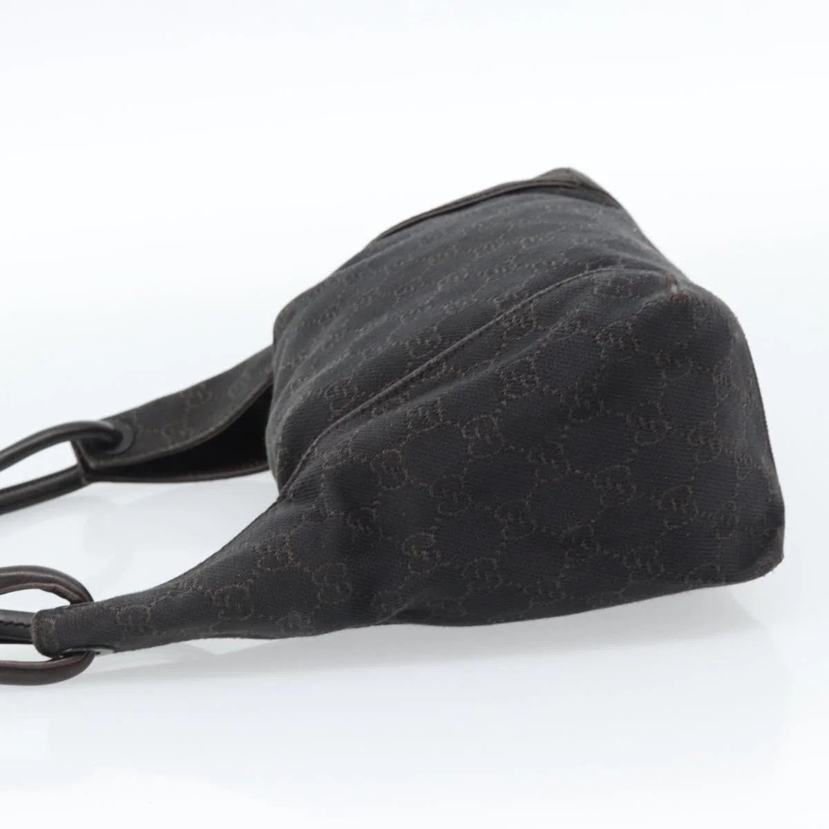 Gucci Canvas Hand Bag Dark Brown