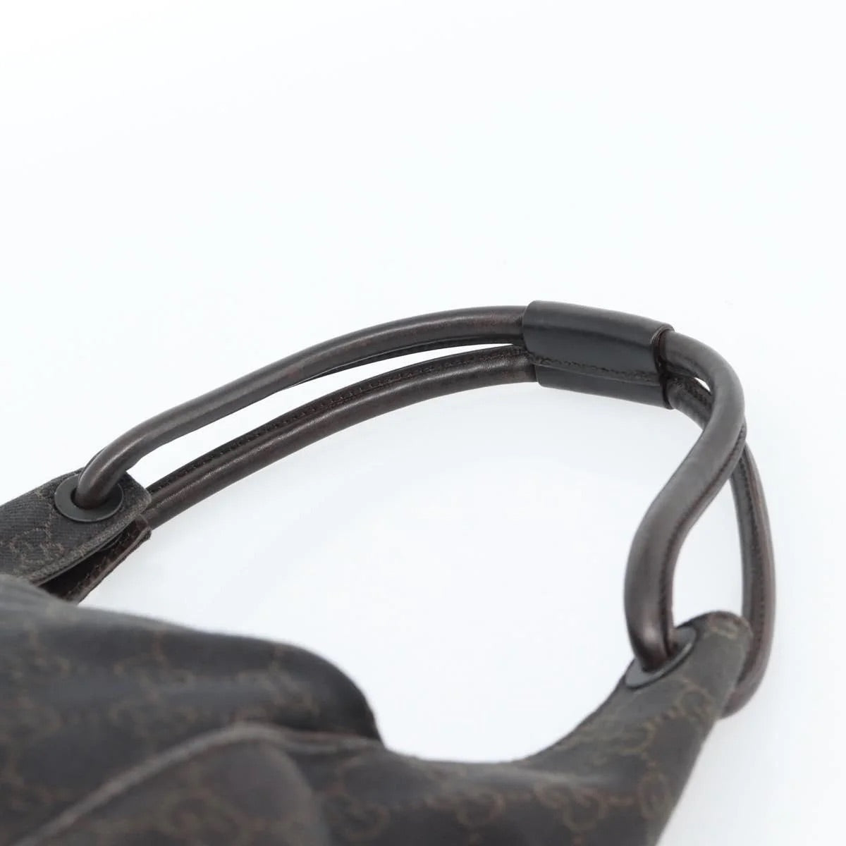 Gucci Canvas Hand Bag Dark Brown