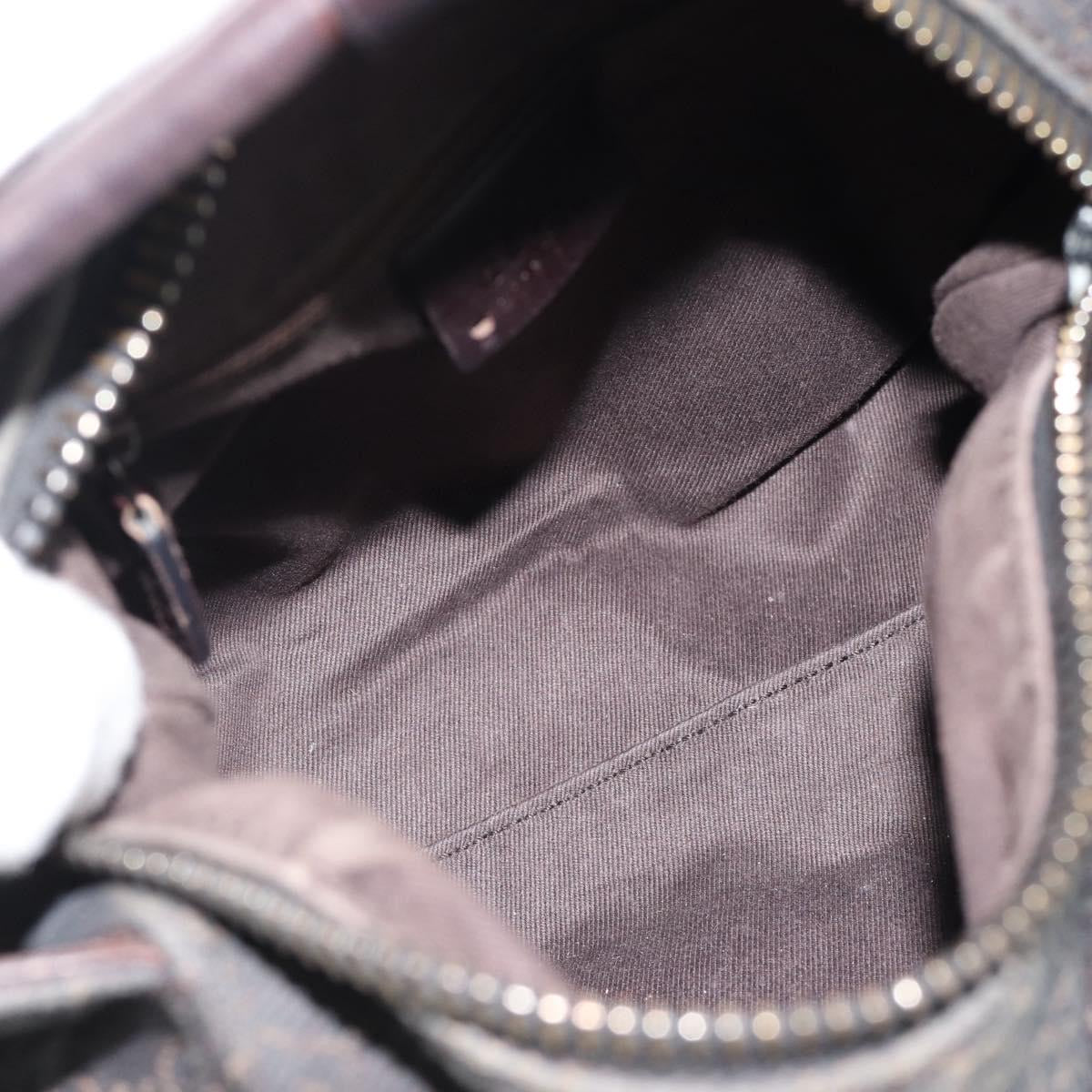 Gucci Canvas Hand Bag Dark Brown