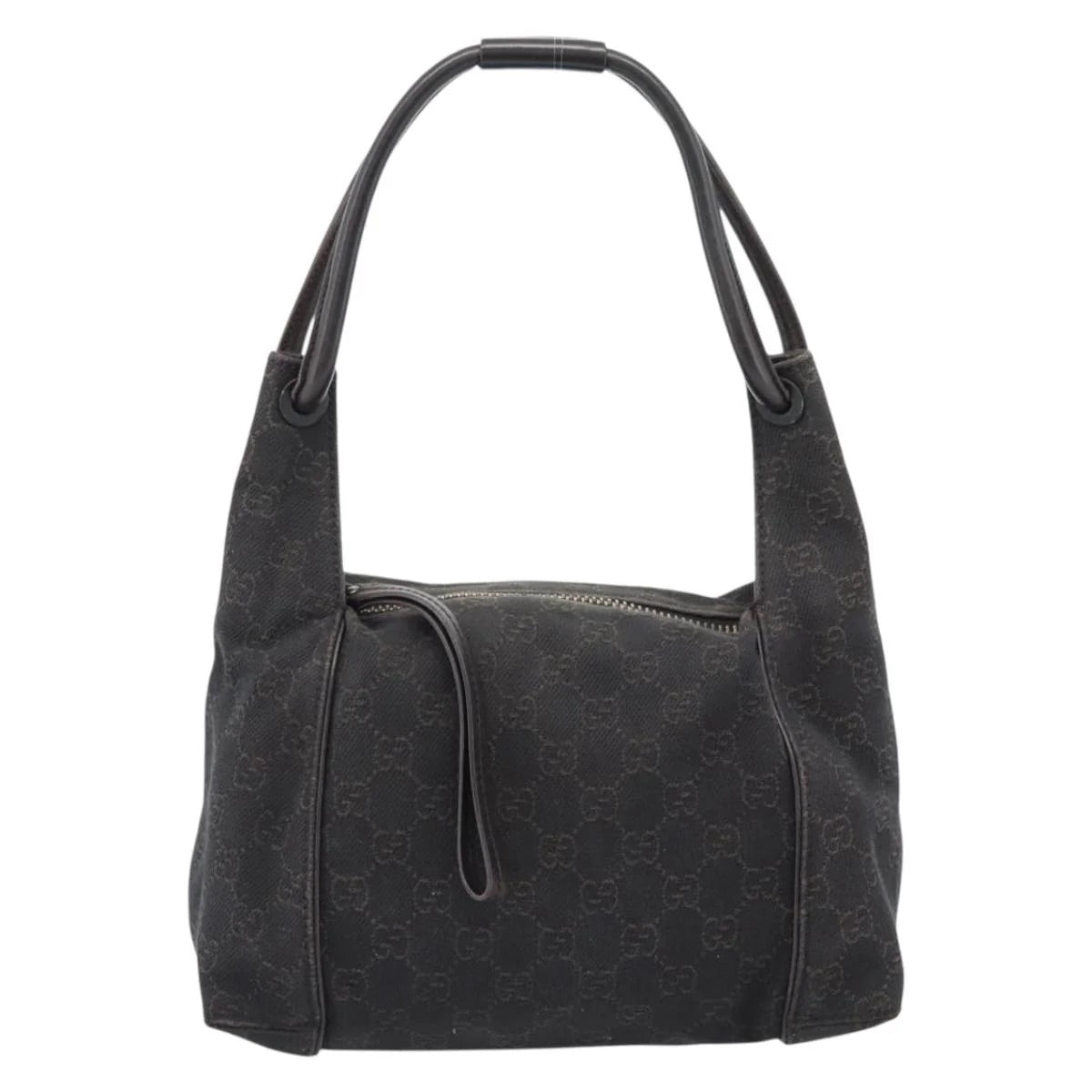 Gucci Canvas Hand Bag Dark Brown