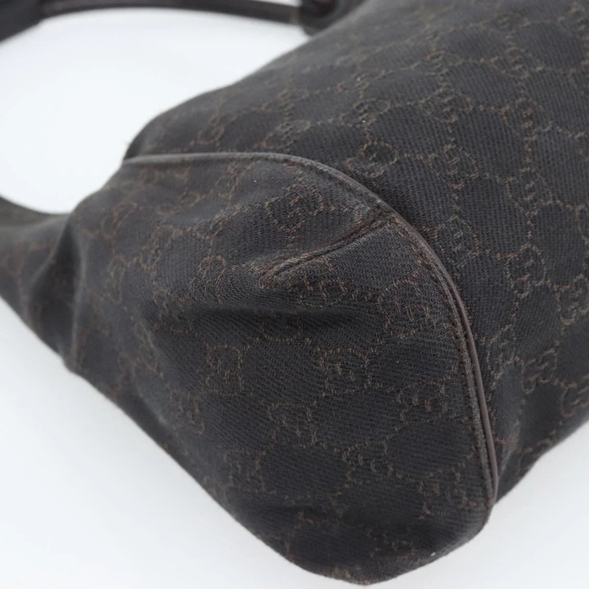 Gucci Canvas Hand Bag Dark Brown