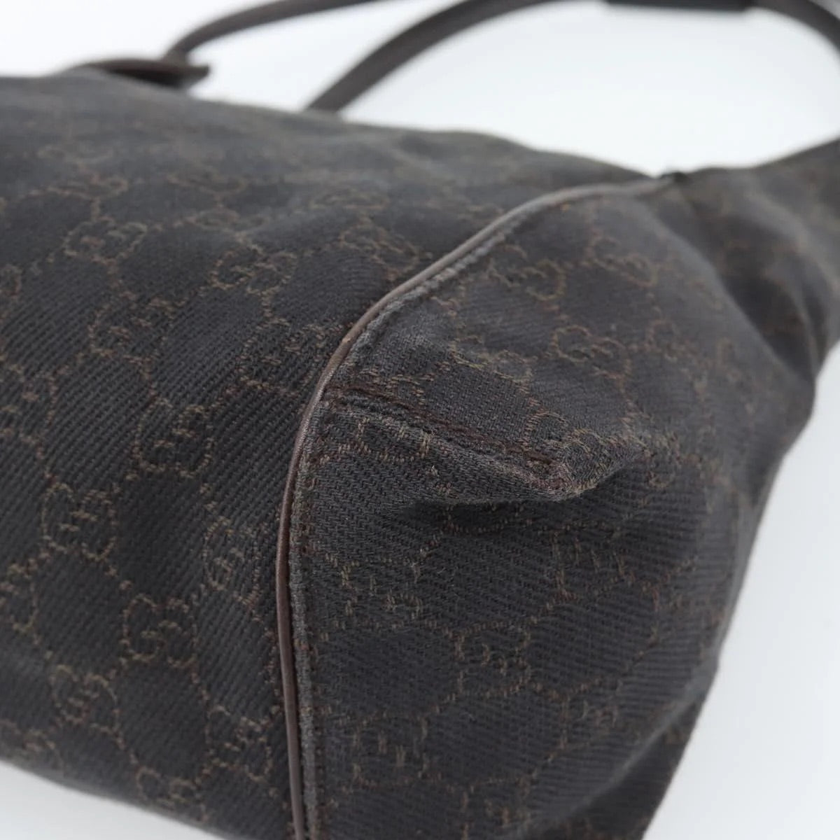 Gucci Canvas Hand Bag Dark Brown