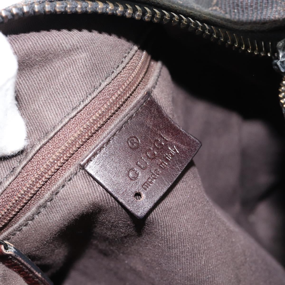 Gucci Canvas Hand Bag Dark Brown