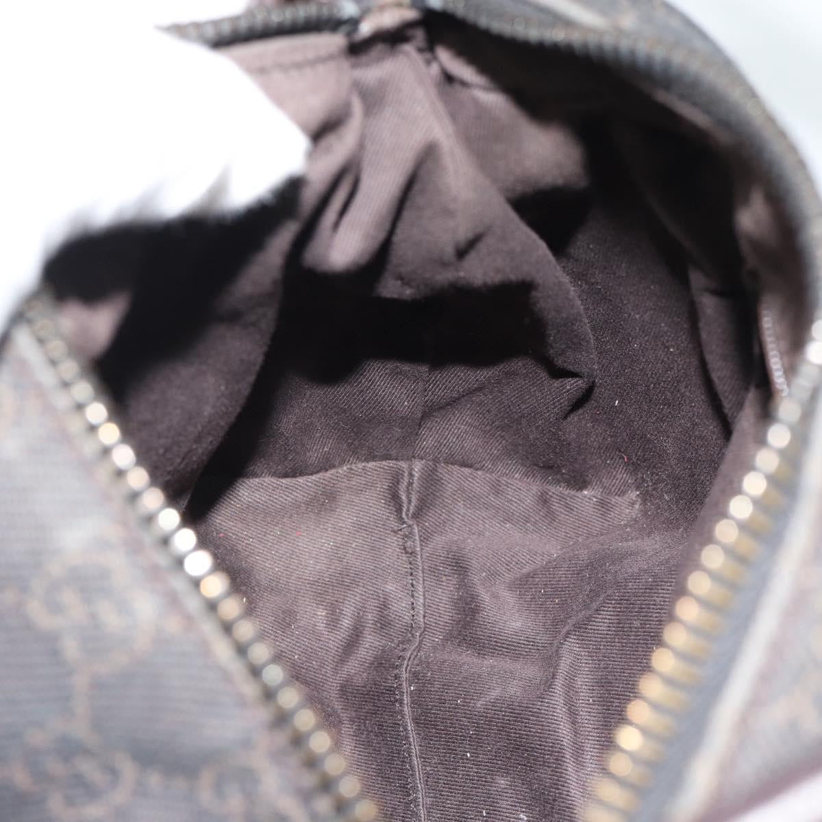 Gucci Canvas Hand Bag Dark Brown