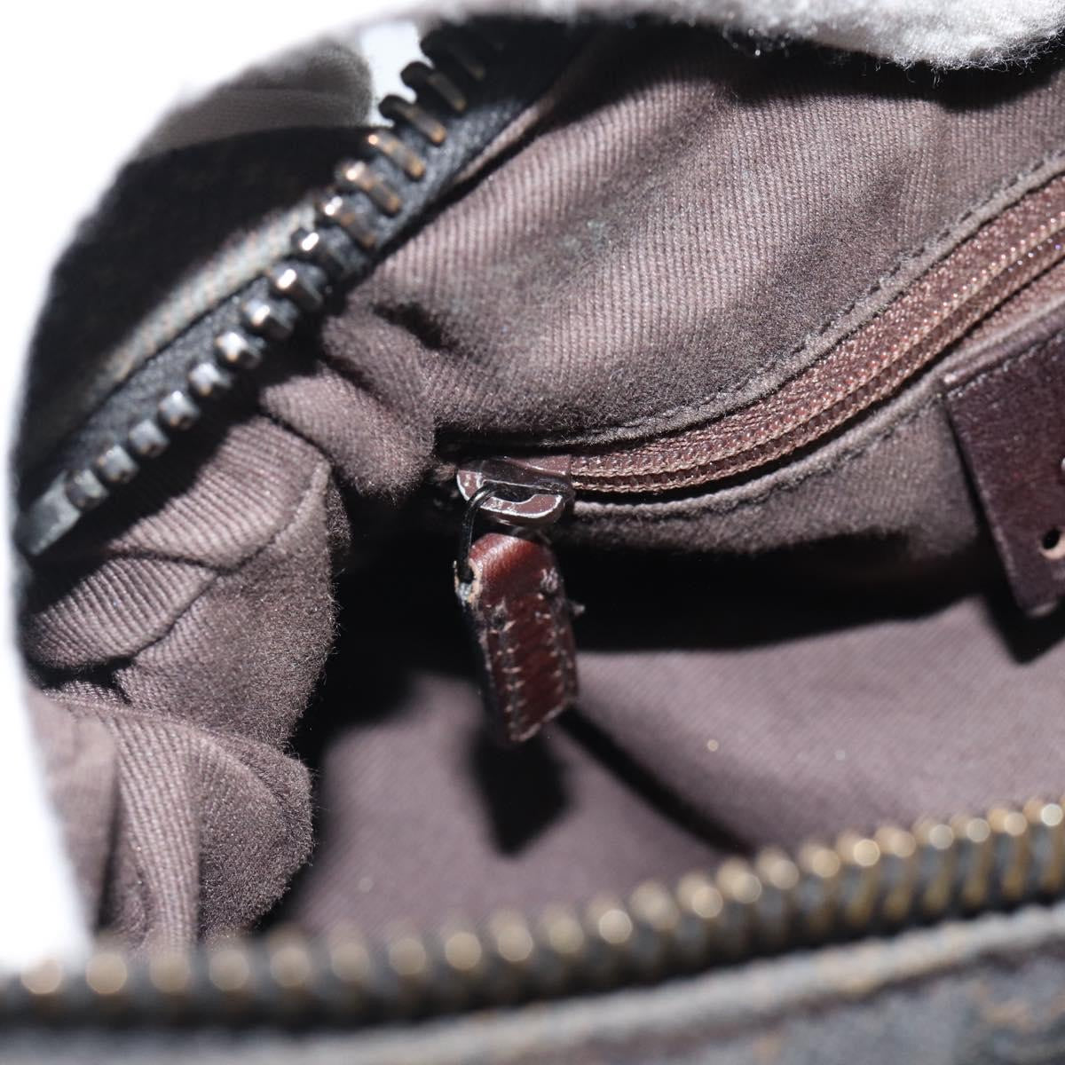Gucci Canvas Hand Bag Dark Brown