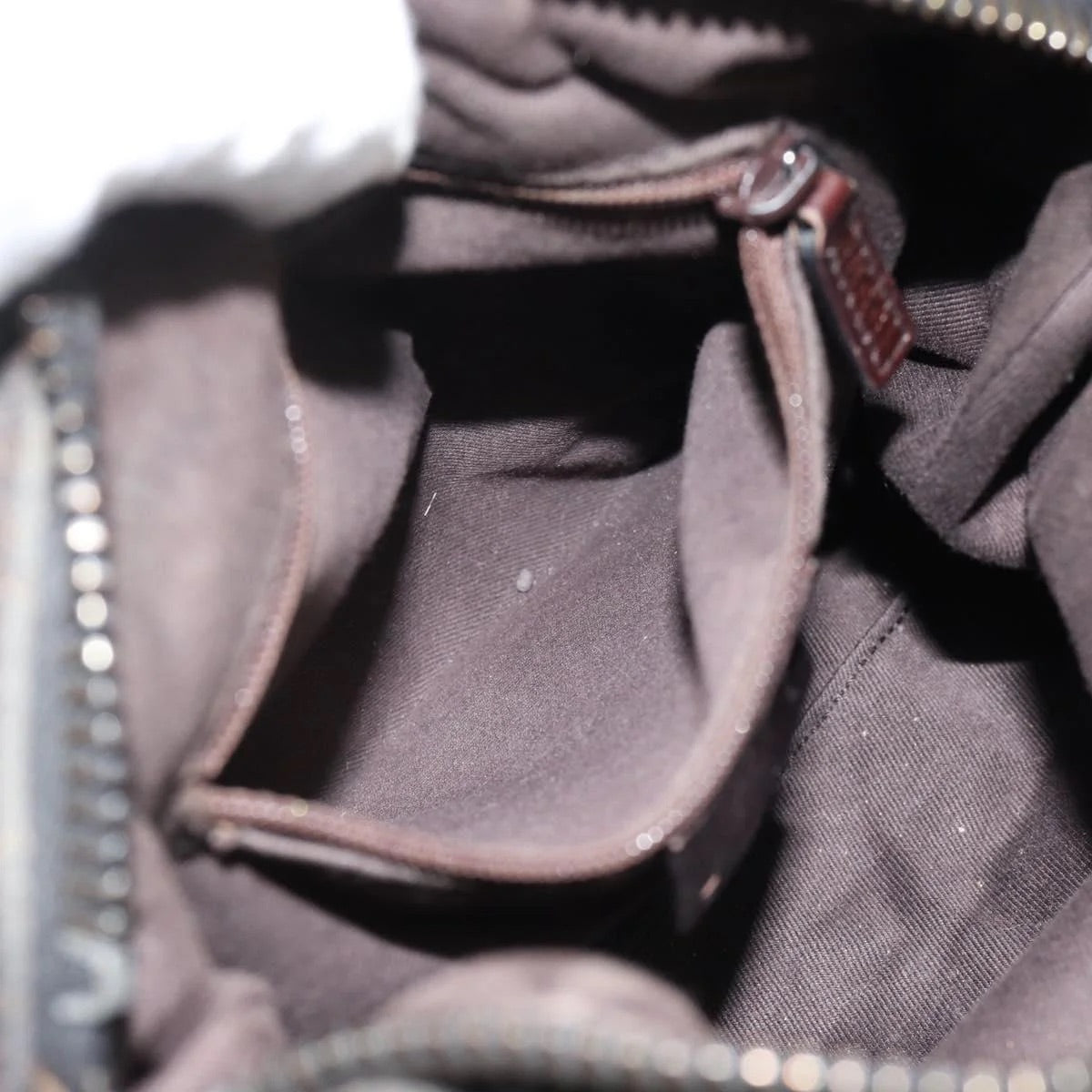 Gucci Canvas Hand Bag Dark Brown