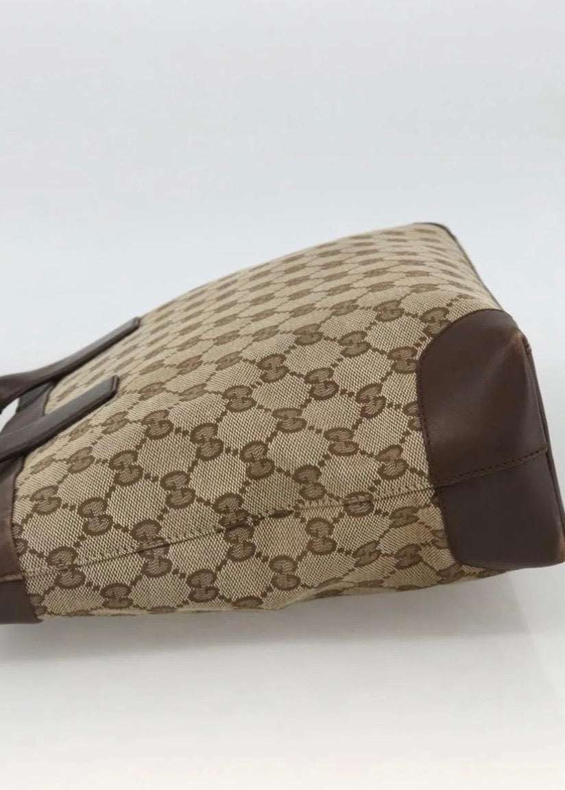 Gucci Canvas Hand Bag Beige