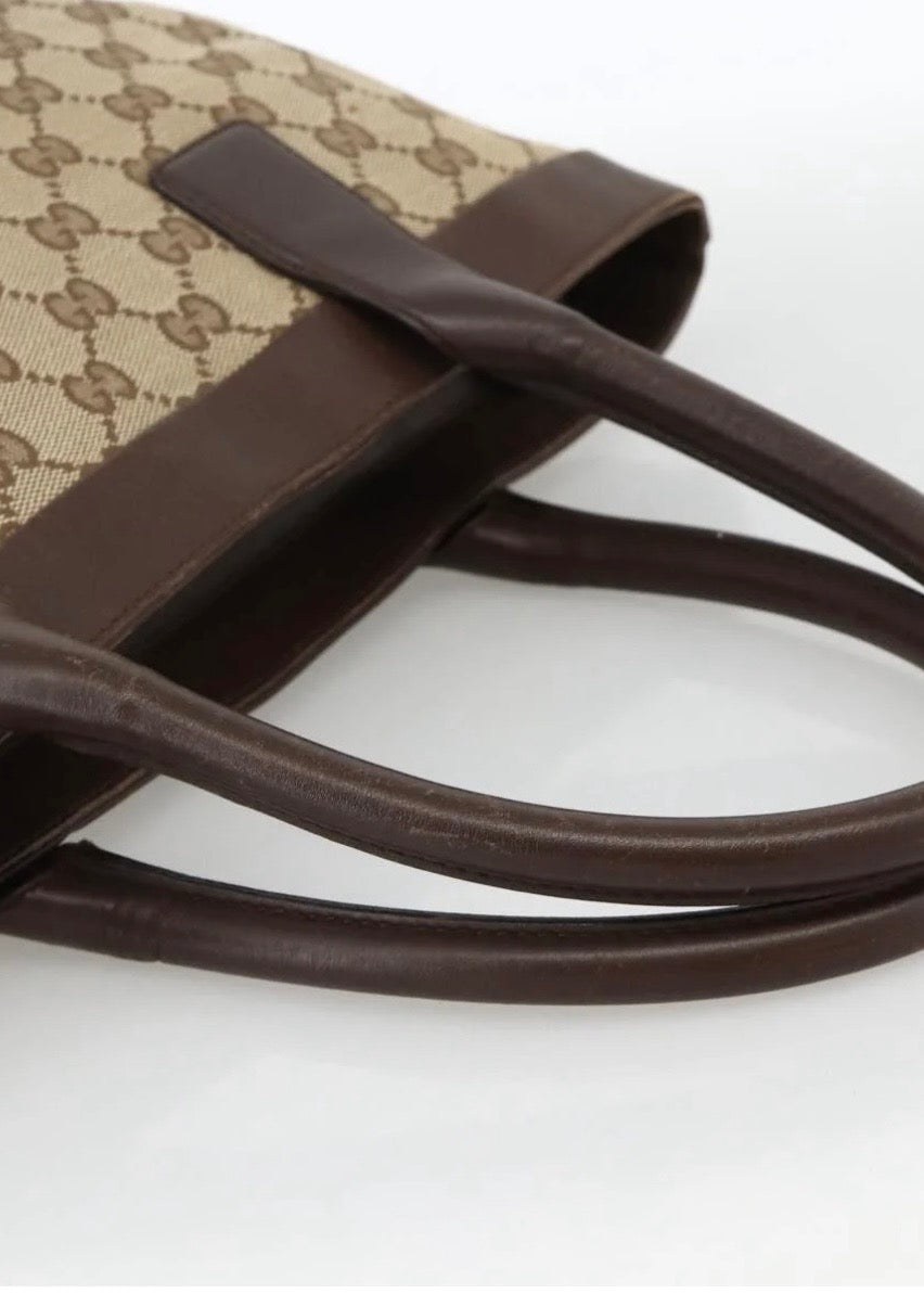 Gucci Canvas Hand Bag Beige