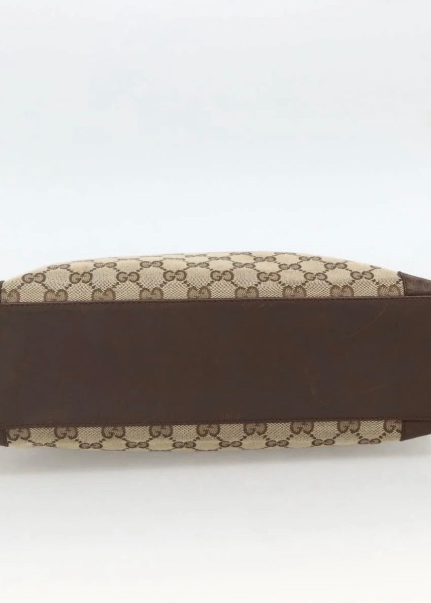 Gucci Canvas Hand Bag Beige