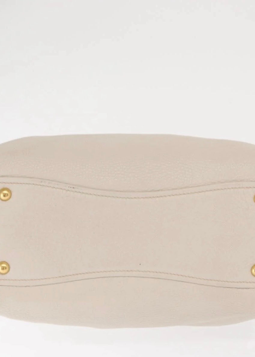 Miu Miu Hand Bag Leather White Gold