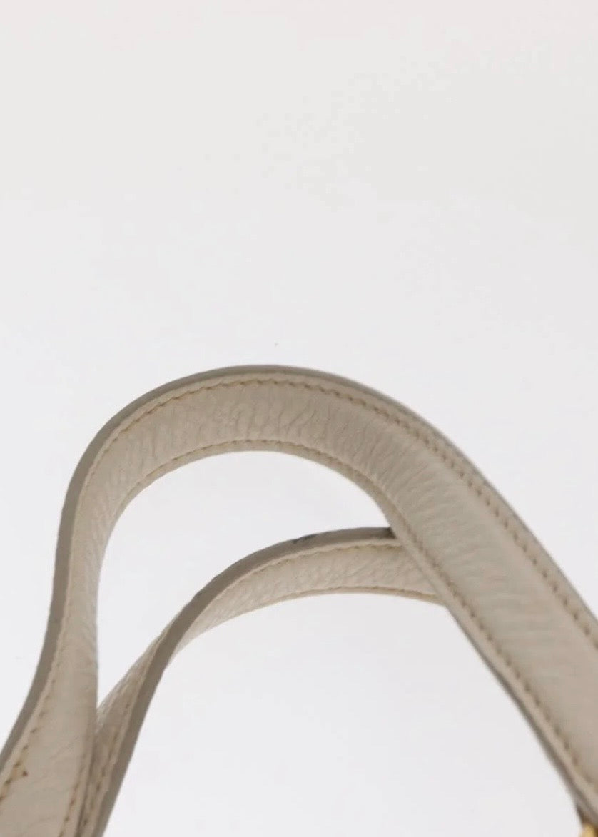 Miu Miu Hand Bag Leather White Gold
