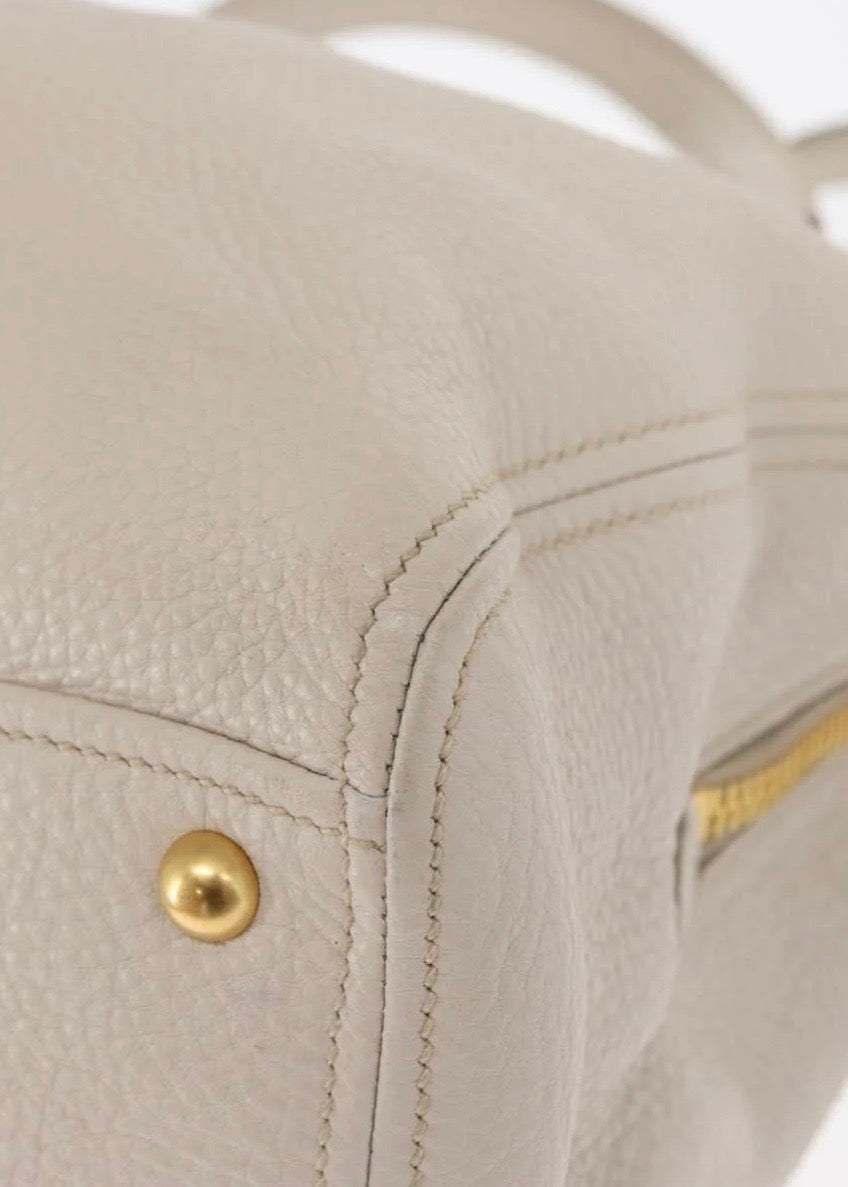 Miu Miu Hand Bag Leather White Gold