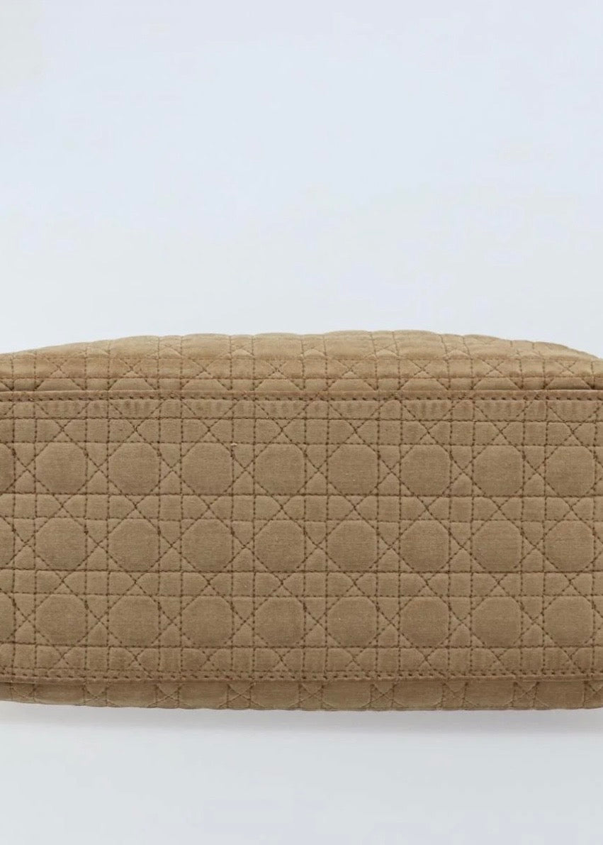 Lady Dior Hand Bag Nylon Beige