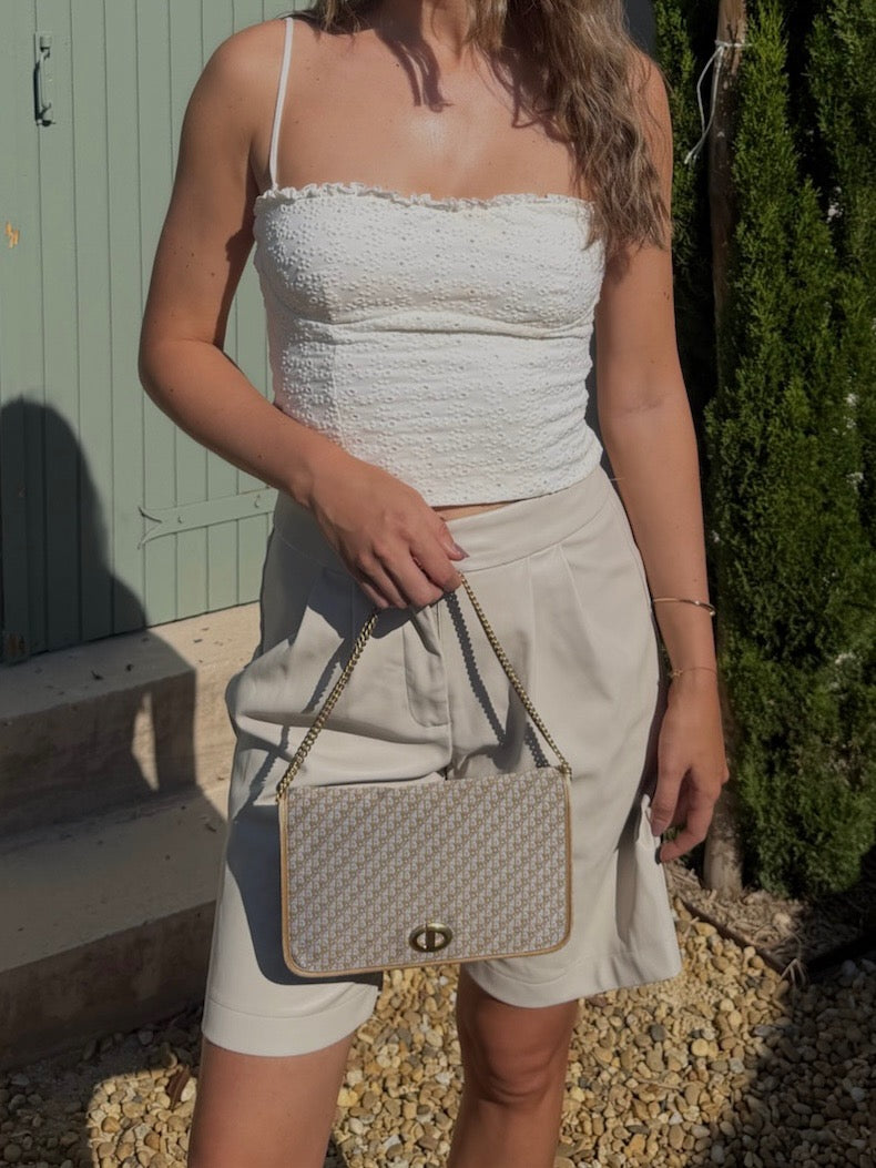 Christian Dior Trotter Canvas Chain Shoulder Bag