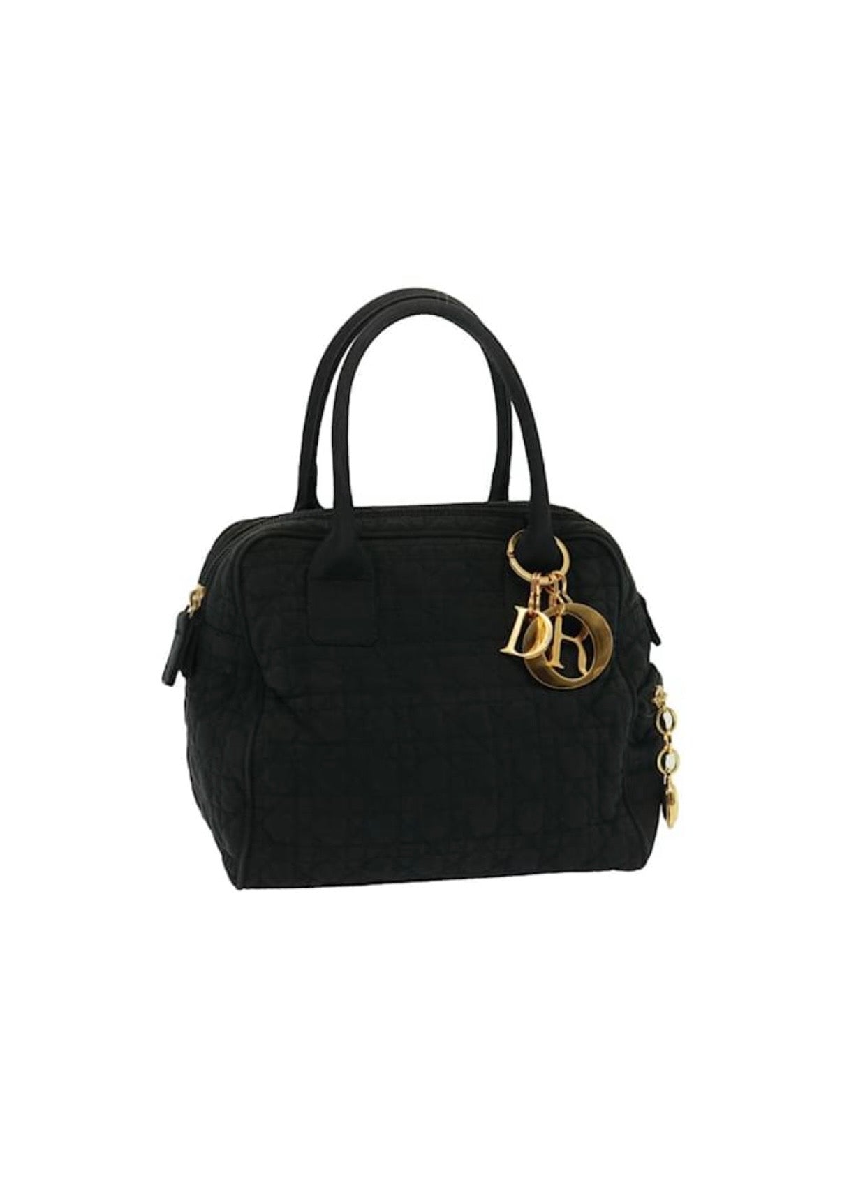 Dior Cannage Boston Black Nylon Bag