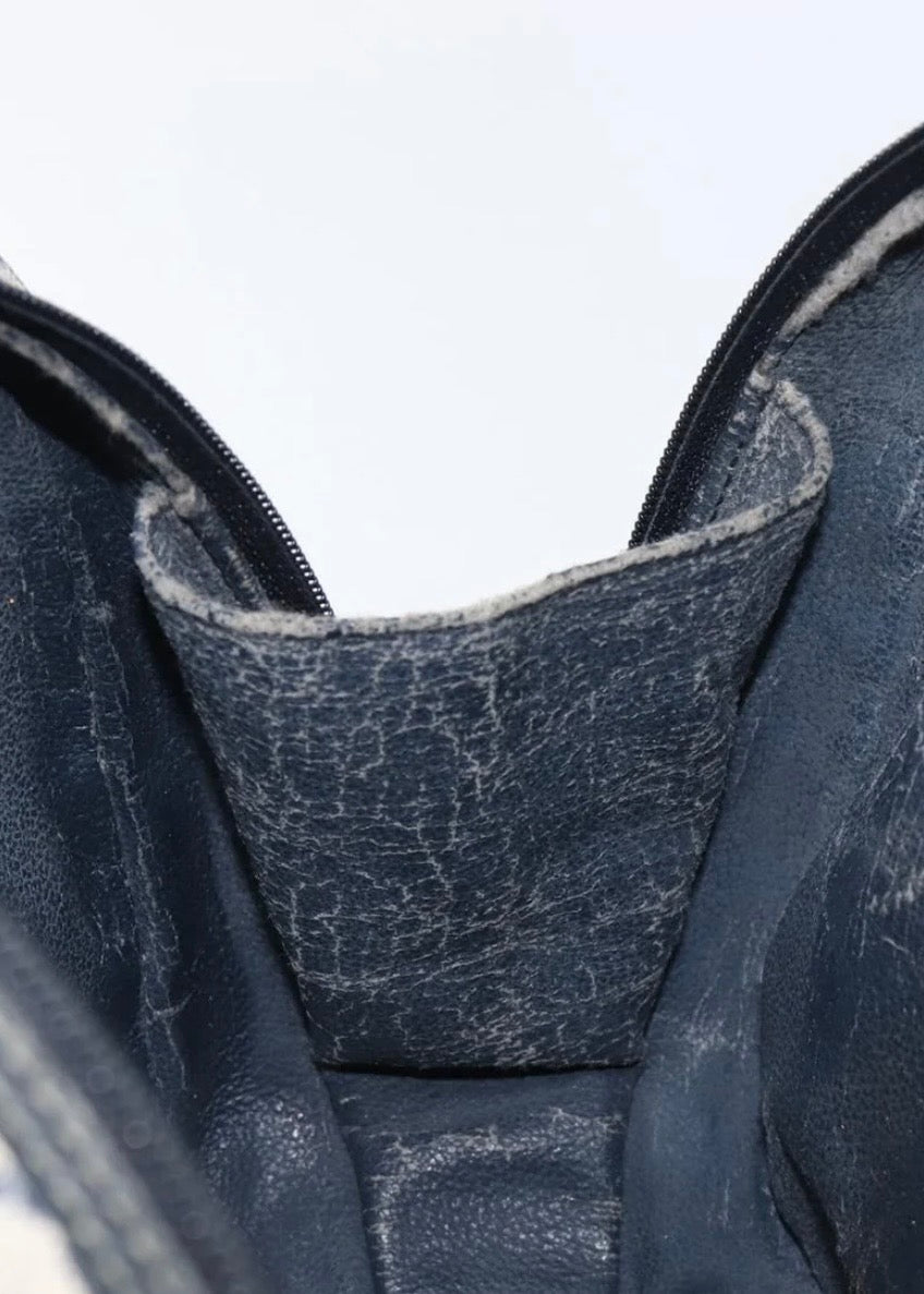 Gucci Supreme Hand Bag Navy Gold