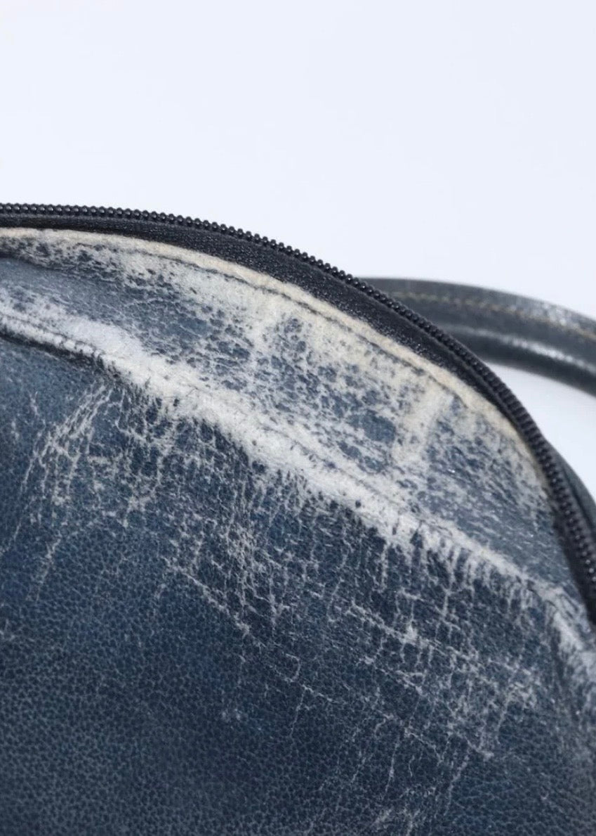 Gucci Supreme Hand Bag Navy Gold