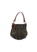 Fendi Zucca Canvas Hand Bag Brown Gold