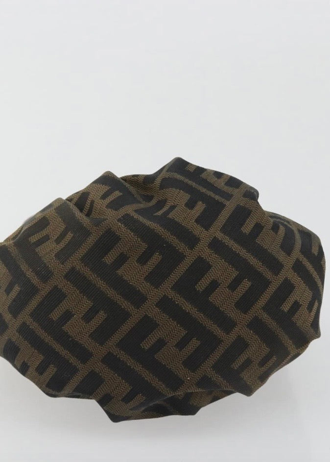 Fendi Zucca Canvas Hand Bag Brown Gold
