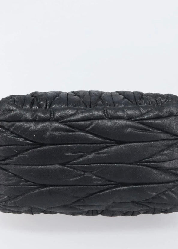 Miu Miu Matelasse Hand Bag Leather Black