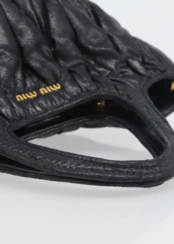 Miu Miu Matelasse Hand Bag Leather Black