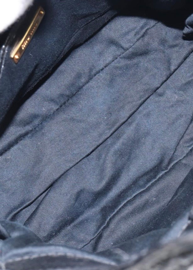 Miu Miu Matelasse Hand Bag Leather Black