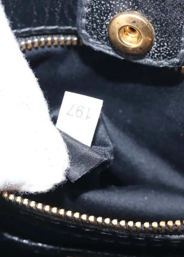 Miu Miu Matelasse Hand Bag Leather Black
