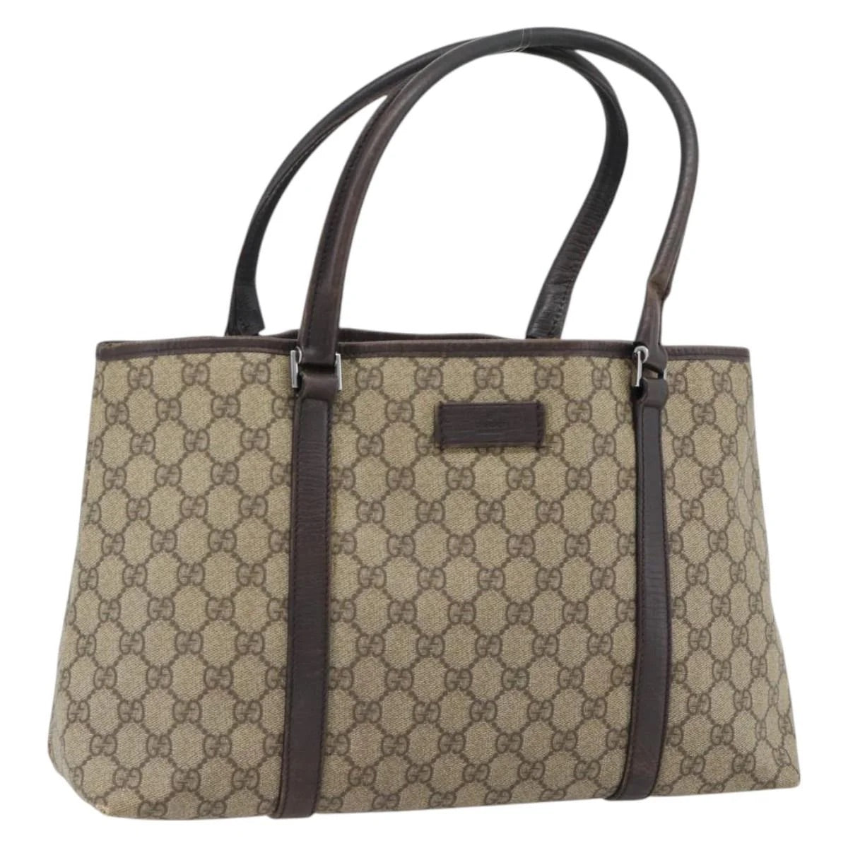 Gucci Supreme Tote Bag Beige Silver