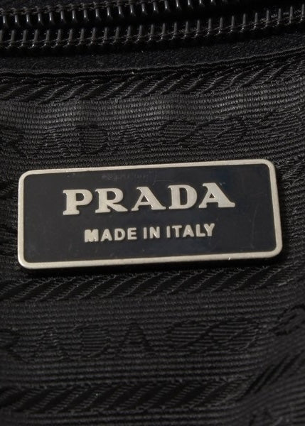 Prada Hand Bag Tweed Red Silver